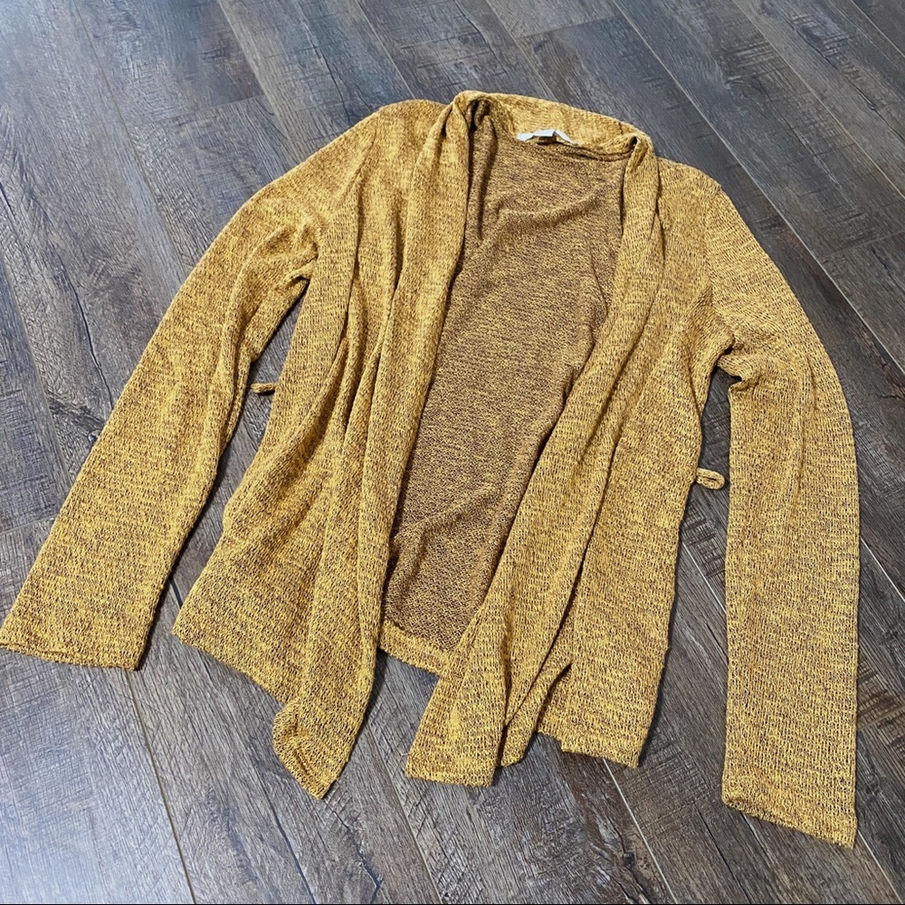 XXI Forever 21 Mustard Cardigan Knitted Cozy Sweater Size Large